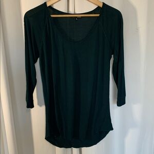 Wilfred Free Aritzia Deep Turquoise Three Quarter Sleeve Scoop Neck Top